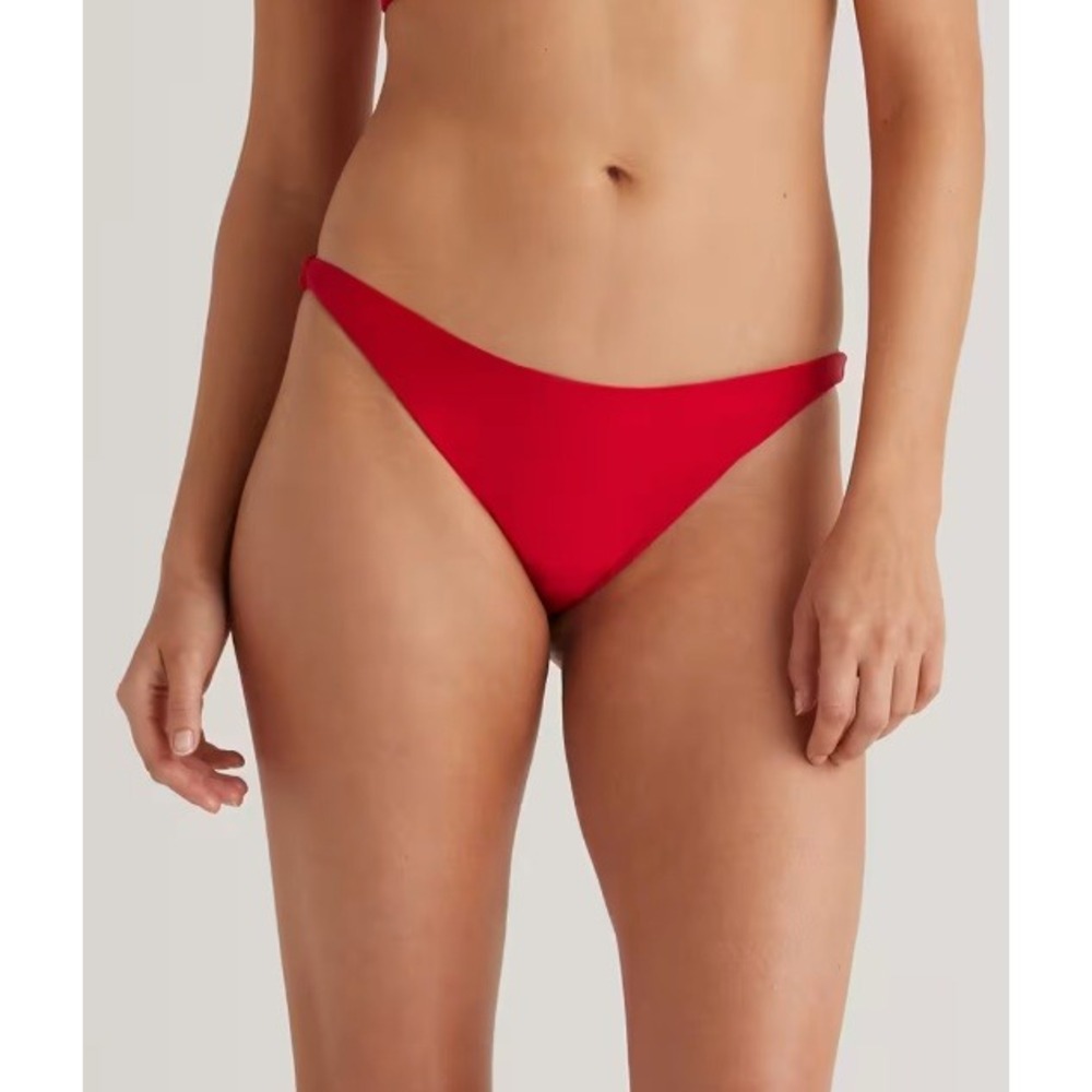 Quince Italian Low-Rise Bikini Bottom Cherry Size Small
